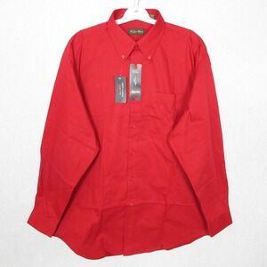 Tiger Hill Mens XL Red Long Sleeve Button Down Luxury Twill‎ Shirt NWT
